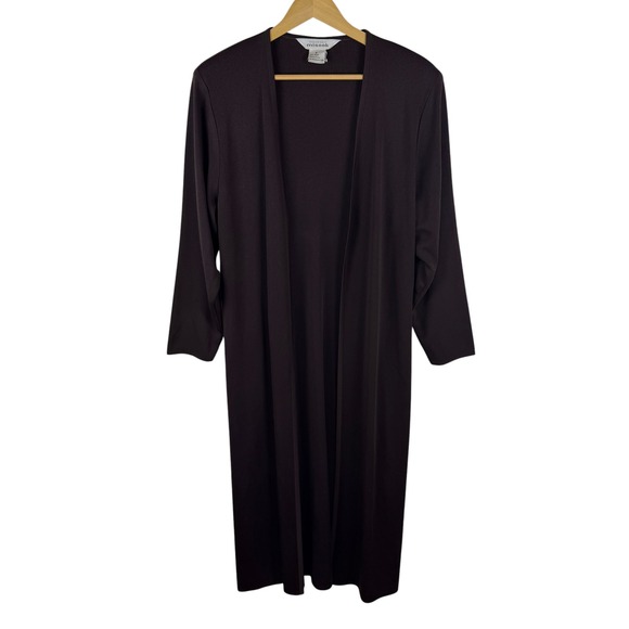 Misook Sweaters - Misook Brown Open Front Duster Longline Cardigan Small Quiet‎ Luxury Minimalist
